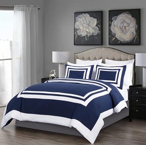 Qsy Bộ Sưu Tập wyatt 7-Mảnh Phong Cách Khách Sạn Vua Giường Túi Comforter <span class=keywords><strong>Set</strong></span> Màu Đen/Trắng Tấm Vuông Giáng Sinh Nhân Vật Bộ Đồ Giường Bộ - Product Image 3