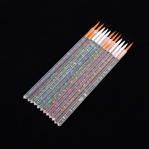 Confezione da <span class=keywords><strong>50</strong></span> pennelli per il trucco glitterati e getta applicatore per Eyeliner con manico in plastica setola bianca per il trucco degli occhi - Product Image 2