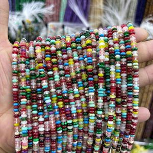 Đá tự nhiên rondelle ngọc thạch anh howlite khoáng lỏng Spacer bàn tính hạt đối với trang sức làm DIY Vòng đeo tay vòng cổ 4x2mm - Product Image 4