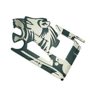 Navaja Multifunción con Cabeza de Tigre y León, Acero Inoxidable, 8.5x5.3cm, Herramienta de Supervivencia para Exteriores, Equipo de Camping - Product Image 2