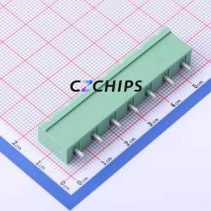 MC-PA7.62V07-0001 Plug-in Terminal Block Through hole,P=7.62mm Connector Board-to-Board / Socket - Closed 1x7P 7.62mm Green - Product Image 2