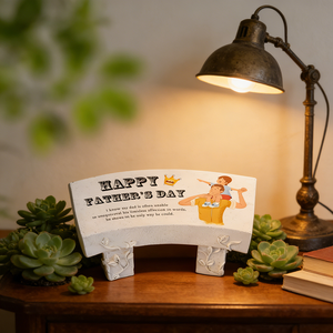 Plaque murale en résine personnalisée, cadeau d'anniversaire personnalisé pour père, œuvre d'art en résine de style vintage avec design de gâteau et de ballons - Product Image 3