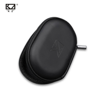 Kotak Penyimpanan Kabel Earphone Oval Hitam KZ dengan Resleting EDX PRO ND CCA ZSN PRO ZS10 PRO CRA C12 Castor ZSN PRO 2 PU Case