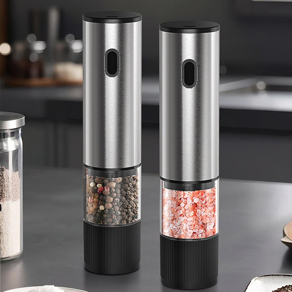 Hot Selling USB Rechargeable Large Capacity Adjustable Plastic Electric Salt Pepper Grinder Set Ceramic Salt Grinder