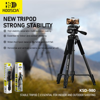 Trépied long KSD-980 en alliage d'aluminium et ABS pour appareil photo numérique, trépied de photographie aérien avec pince pour téléphone et télécommande