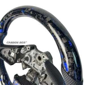 Usine accepter vente en gros et au détail en cuir noir en Fiber de carbone forgé bleu foncé pour <span class=keywords><strong>volant</strong></span> de voiture Renault <span class=keywords><strong>Megane</strong></span> 2 <span class=keywords><strong>Megane</strong></span> <span class=keywords><strong>4</strong></span> - Product Image 3