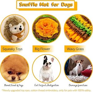 Pet Snuffle <b>Mat</b> for Dogs Hedgehog Puzzle Toy <b>Large</b> Sniffing <b>Mat</b> with Squeaky Mushrooms Portable Indoor/Outdoor Digging <b>Mat</b> - Product Image 4