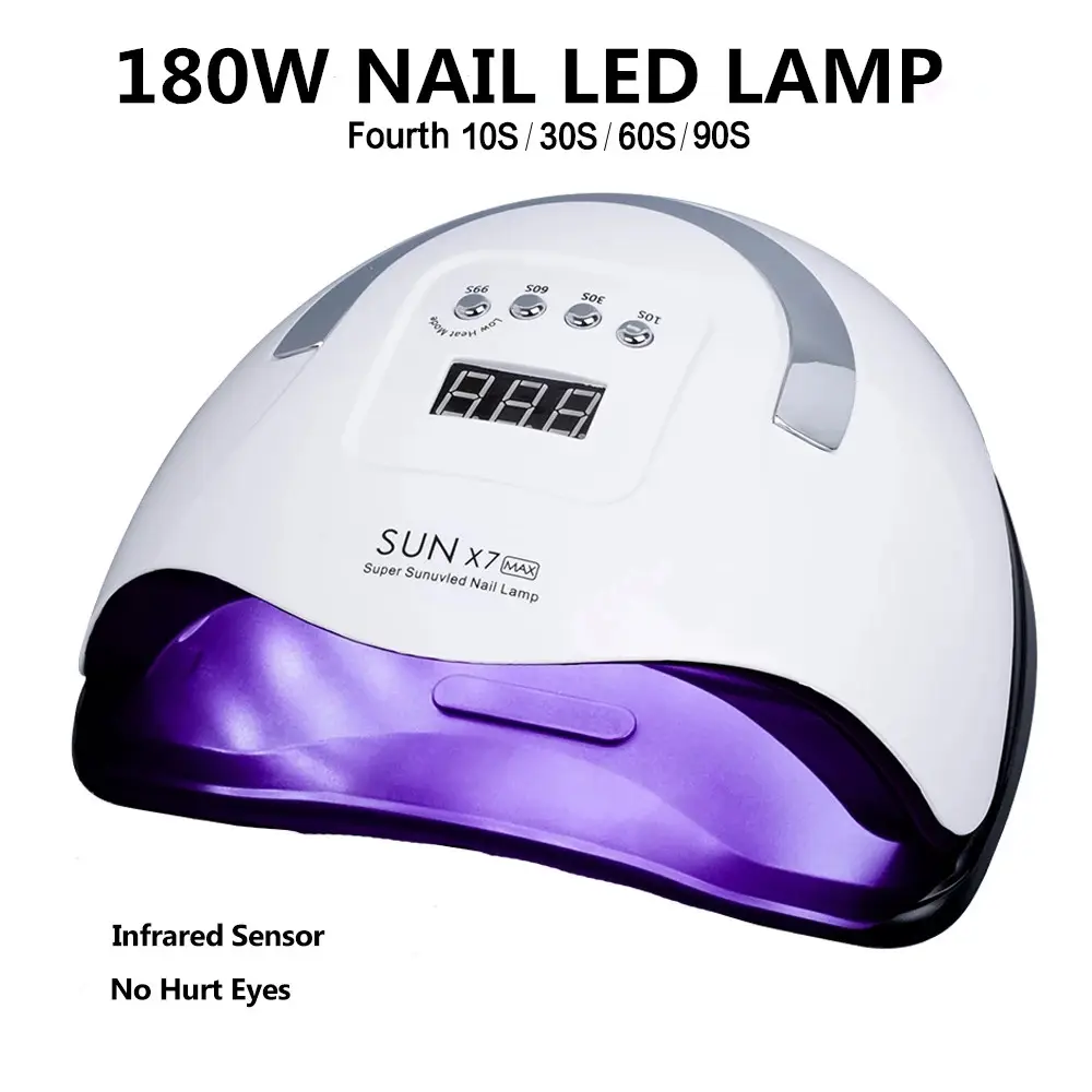 Фабрика OEM 180 Вт SUNX7 MAX Светодиодная лампа для ногтей УФ-лампа с электропитанием по низкой цене