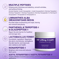 Crème 3D liftante et raffermissante anti-âge à la vitamine C pour usage diurne – Nourrit en profondeur, réduit les ridules, booste l'élasticité pour tous types de peau