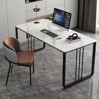 Bureau d'ordinateur portable moderne réglable en gros 100x50x75cm, structure métallique, surface en fibre de carbone, noir, mobilier de bureau de luxe pour la maison