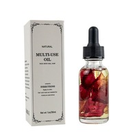 Huile Multi-Usages Bio Naturelle Marque Blanche Visage, Corps et Cheveux Mélange Huile de Massage Aux Fleurs