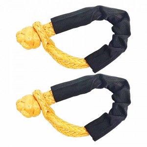 Cuerda de Remolque de Recuperación Cinética GODIAG, Fuerza de Tracción de 14 Toneladas, 20 pies/6 m, 2.5 cm de Diámetro, 2 Grilletes Suaves, Ganchos de Acero Resistentes de Color Amarillo - Product Image 2