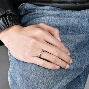 Unisex Geometric <b>Ring</b> 4Mm Gold Titanium Steel Fashion Jewelry Gift Accessory - Product Image 4