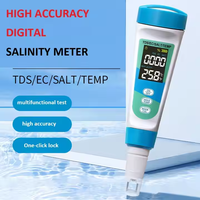 Stylo de test de qualité de l'eau TDS/EC de température de salinité 4 en 1 à usage domestique professionnel pour le test de dureté de l'eau potable