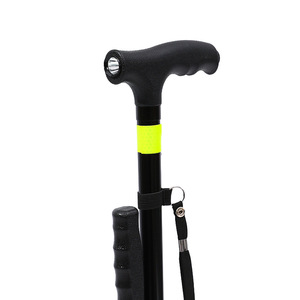 Bastón Plegable de Aleación de Aluminio Ajustable con 3 Niveles de Ajuste, Punta de Goma, Color Negro Café, Bastones de Senderismo para Personas Mayores - Product Image 3