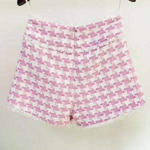 A5472高品質ピンク長袖ポケットダブルブレストチェックプラスサイズ女性用冬コート2021 - Product Image 6
