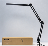Lampe de bureau à pince LED avec bras articulé réglable, lampe de travail à fixation par pince pour bureau, atelier, étude et lecture