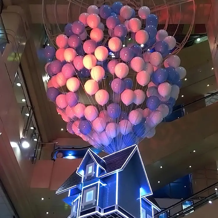 Ballons roses suspendus en fibre de verre, 1 pièce, décoration de fête, pour la saint-valentin