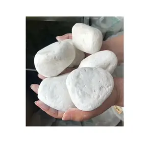 Natural White Polished Stone Cobbles Pebbles for Outdoor Garden Park Modern Design River Stone Type for Exterior Application