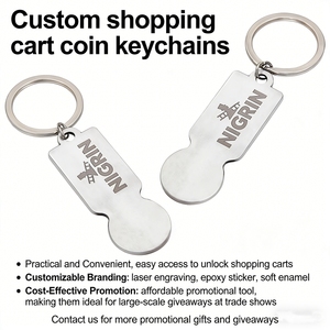 <span class=keywords><strong>Chariot</strong></span> à provisions en acier inoxydable personnalisé Chips Supermarket Coin Token Keychain Germany Trolley Coin Chip - Product Image 3
