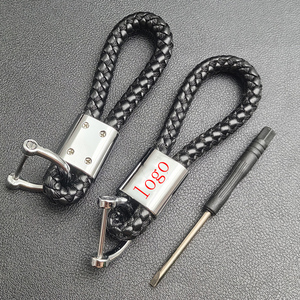 <span class=keywords><strong>Porte</strong></span>-<span class=keywords><strong>clés</strong></span> noir en cuir avec cordon, <span class=keywords><strong>porte</strong></span>-<span class=keywords><strong>clés</strong></span> en métal pour Mercedes Benz BMW Audi <span class=keywords><strong>Volkswagen</strong></span> Kia Ford Land Rover Toyota Skoda - Product Image 1