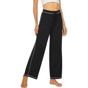 Pantalones de Pijama Anchos Personalizados para Mujer, de Bambú y Viscosa, Cintura Alta, Holgados, Largos, Tallas S-XXL - Product Image 1