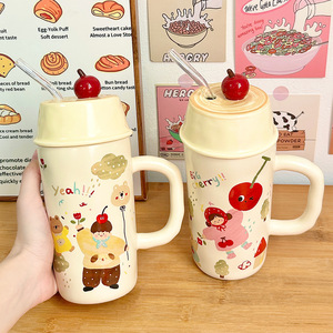 Dragon Nest <b>Ceramic</b> <b>Mug</b> 501-600ml With Straw Large Capacity Gift For Home Office Birthday Present - Product Image 4