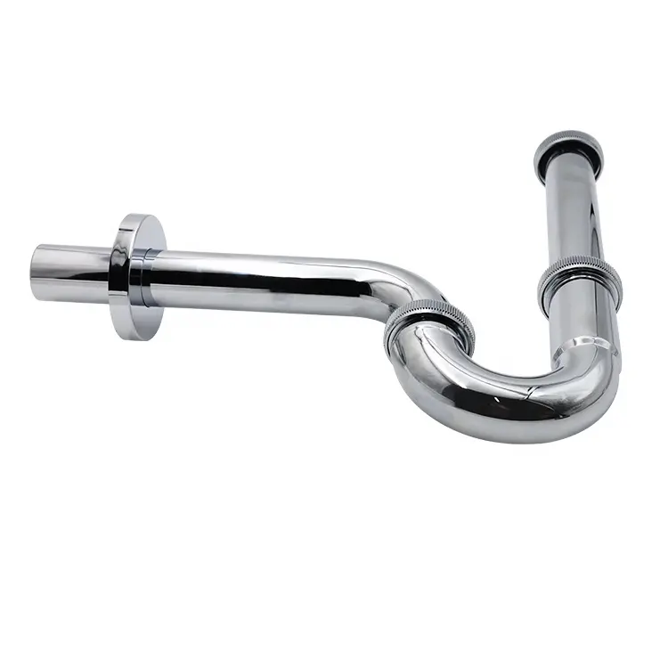 Guida 732048 ABS Chrome Plated Size G 1-1/4 "Length 315 mm P-Trap With Decorative Cover For Wash Basin Water Trap