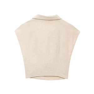 PB&ZA <span class=keywords><strong>Blusas</strong></span> <span class=keywords><strong>Plisadas</strong></span> Elegantes de Verano 2025 para Mujer, <span class=keywords><strong>Blusas</strong></span> Vintage sin Mangas, Camisas Femeninas, <span class=keywords><strong>Blusas</strong></span> Chic - Product Image 2