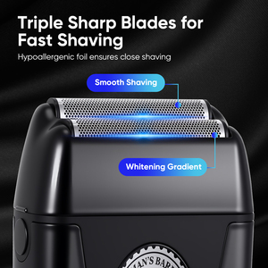 HATTEKER HT-936 <span class=keywords><strong>rasoir</strong></span> électrique à double feuille pour hommes tondeuse à cheveux rechargeable à 2 têtes pour un <span class=keywords><strong>rasage</strong></span> <span class=keywords><strong>de</strong></span> près - Product Image 6