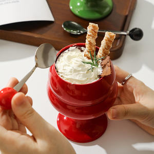 Light Luxury Porcelain Goblet Cup Creative Cute High-Value Ladies' Souvenir <strong>Gift</strong> for Drink Tea Ice <strong>Cream</strong> Perfect Bottle for Milk - Product Image 3