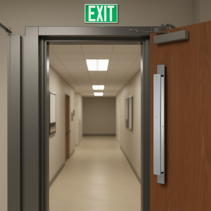 Dispositif de sortie d'urgence VEVOR en acier au carbone, barre de poussée, serrure de porte modèle D0100H53SI8, pour portes en bois et en métal, gaucher/droitier - Product Image 2