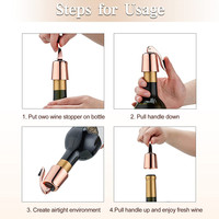 Bouchon de bouteille de vin en acier inoxydable, bouchon de bouteille avec Silicone, économiseur de vin réutilisable pour boissons extensibles