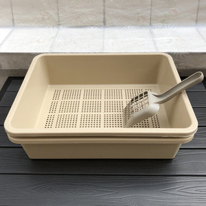 Vente chaude Bac à litière pour chat à double couche avec pelle et plateau en maille, facile à nettoyer pour les chatons et les chats adultes, idéal pour une utilisation à domicile - Product Image 2