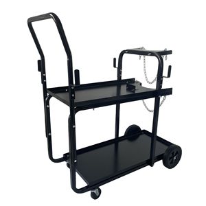 Welding Machine Cart Double Layer Steel Mobile <b>Tool</b> <b>Trolley</b> Industrial Black Four Wheel 1040x500x1100 - Product Image 5