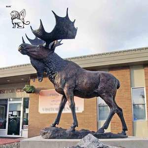 Escultura de Animales Realista de Metal para Decoración de Jardín de <span class=keywords><strong>Tamaño</strong></span> <span class=keywords><strong>Real</strong></span>, Estatua de <span class=keywords><strong>Alce</strong></span> de Bronce de <span class=keywords><strong>Tamaño</strong></span> Natural - Product Image 2