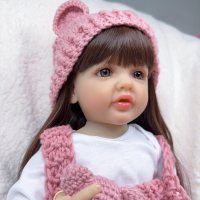 Poupée Reborn de Boutique de Mode, Poupée Bébé Simulé de 60cm en Silicone avec Cheveux Longs