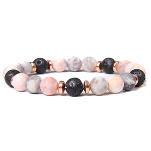 Bracelet en pierres précieuses naturelles <span class=keywords><strong>Pierre</strong></span> Naturelle de haute qualité, best-seller, bracelet diffuseur d'huiles essentielles en <span class=keywords><strong>pierre</strong></span> de lave noire - Product Image 3