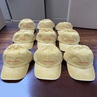 Chapeau de papa en denim de coton lavé à l'acide rouge en gros Fabricant de casquettes de papa personnalisées brodées en usine