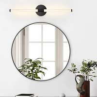 Lumière de Vasque de Salle de Bain 16W 4000K Noir LED Lumière de Miroir Anti-éblouissement Installation Latérale pour Maquillage Rasage Lampes Murales Modernes