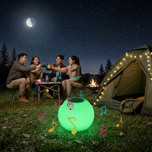 Lampe LED décorative portable avec haut-parleur et veilleuse à modes multicolores pour événements extérieurs et musique – Commande en gros - Product Image 4