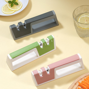 Kitchen <b>Knife</b> <b>Sharpener</b> Multi Grit Manual Stainless Steel 3 In 1 For Home Use - Product Image 2