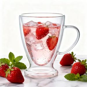 Mug en verre à double paroi isolé résistant à la chaleur de haute qualité, <span class=keywords><strong>tasse</strong></span> à café en verre, <span class=keywords><strong>tasse</strong></span> à bière <span class=keywords><strong>avec</strong></span> poignée, <span class=keywords><strong>tasse</strong></span> en verre à double paroi - Product Image 4