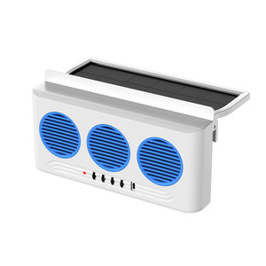 Ventilador de escape para coche, ventilador de circulación de aire con energía solar, luz de advertencia de emergencia multifuncional, ventilación y refrigeración para uso en vehículos - Product Image 2