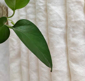 Tela de Lino de Alta Densidad, Color Beige Blanco, Lavado Enzimático, 300GSM, Lino Puro, Blanco Crudo, Tela Ancha - Product Image 2