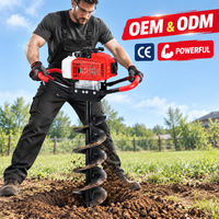 CE 2 temps, Vente directe usine, Tarière thermique à essence pour plantation d'arbres et creusement de trous de poteaux, 2.4KW