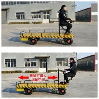 Plate-forme de chargement électrique de 1000kg Chariot de transport de chargement lourd Chariots mobiles pour entrepôt de chantier de construction