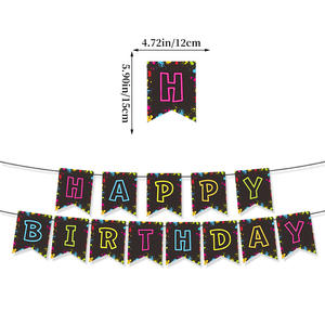 Artículos de Fiesta Retro con Temática de los 80, Pancarta, Guirnalda de Globos en Espiral, Decoraciones de Fiesta de Cumpleaños con Temática de Rock y Neón de los 80 - Product Image 2