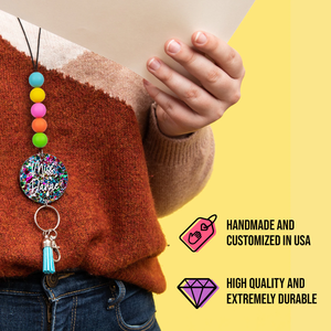 Trendy Silicone bead <b>Lanyard</b> Personalized <b>Lanyard</b> <b>for</b> <b>Keys</b> or ID Badge-Beaded <b>Lanyard</b> with Name-Adorable Teacher Gifts - Product Image 4