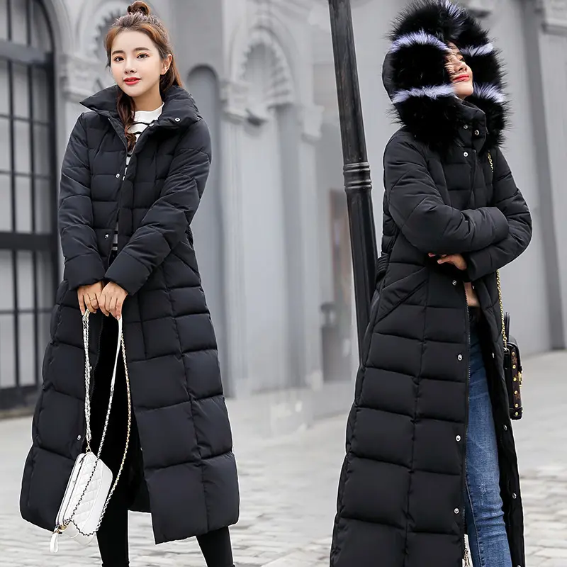GM Winter Coat Women 2023 Red Parka Plus Size Long Jackets Feather Hooded Korean Fashion Clothing Autumn Gray Black Coats